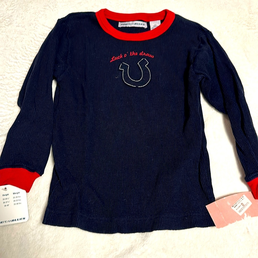 NWT NORDSTROM PINE PEAK BLUES NAVY THERMAL LUCK O THE DRAW SHIRT 4 4T NEW